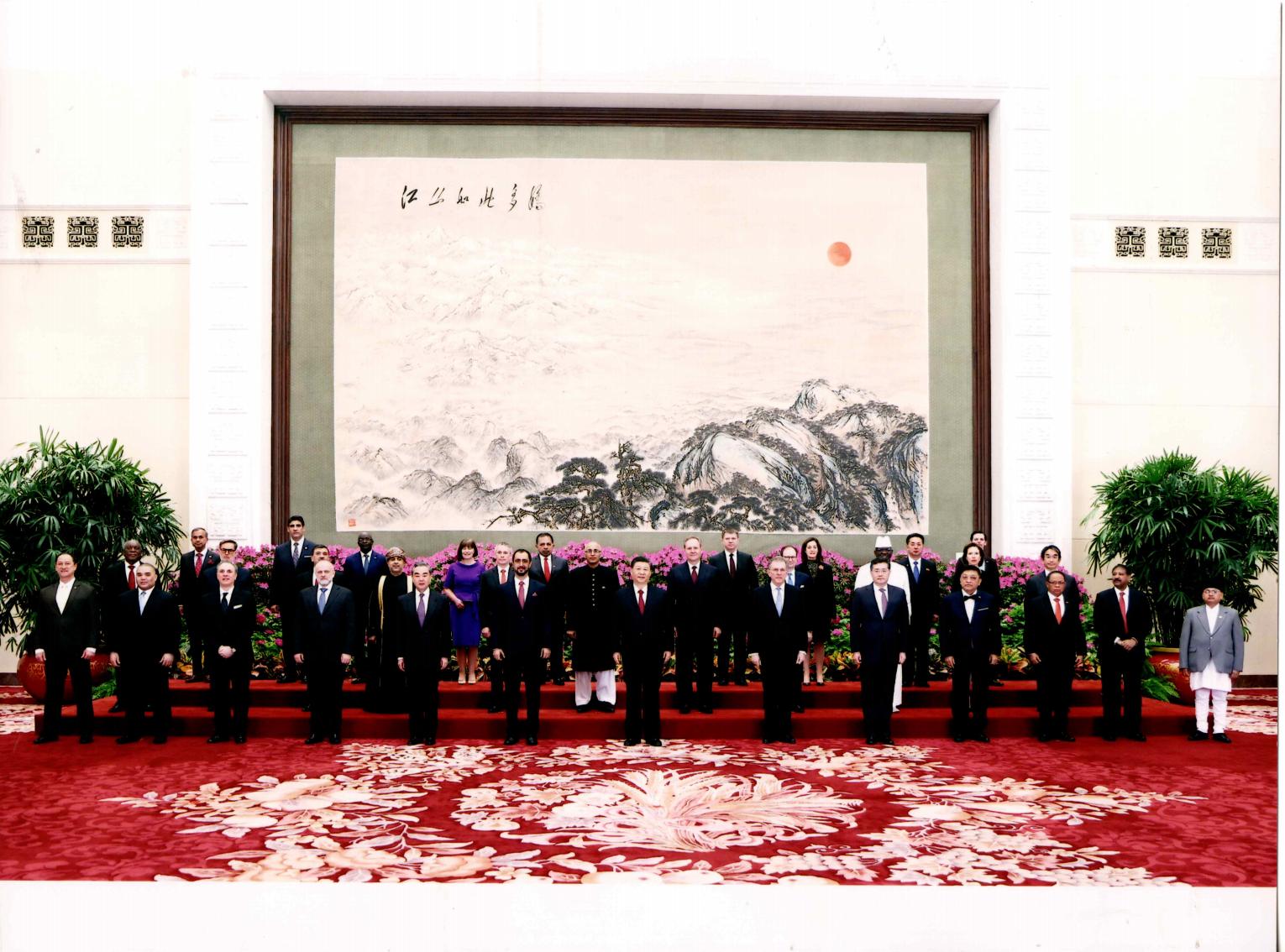 President Xi receives credentials 